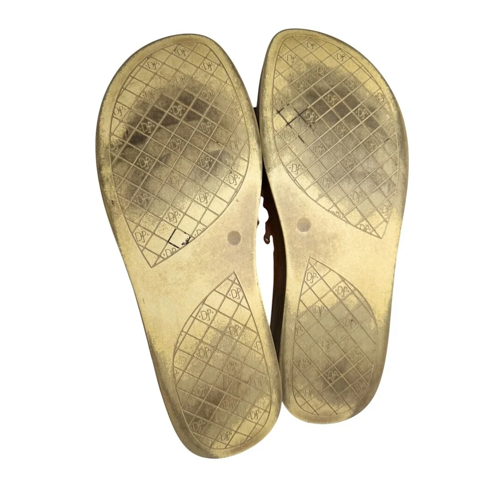 Donald J Pliner Fiji Cork Platform Slide Sandals Gold Metallic Women’s 8.5